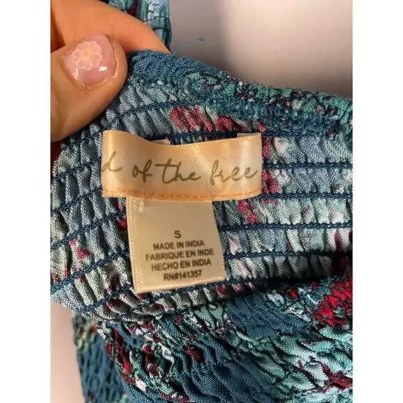 Band of the Free, Size Small, Teal Floral Paisley One-Shoulder Maxi Dress, EUC - Picture 4 of 8